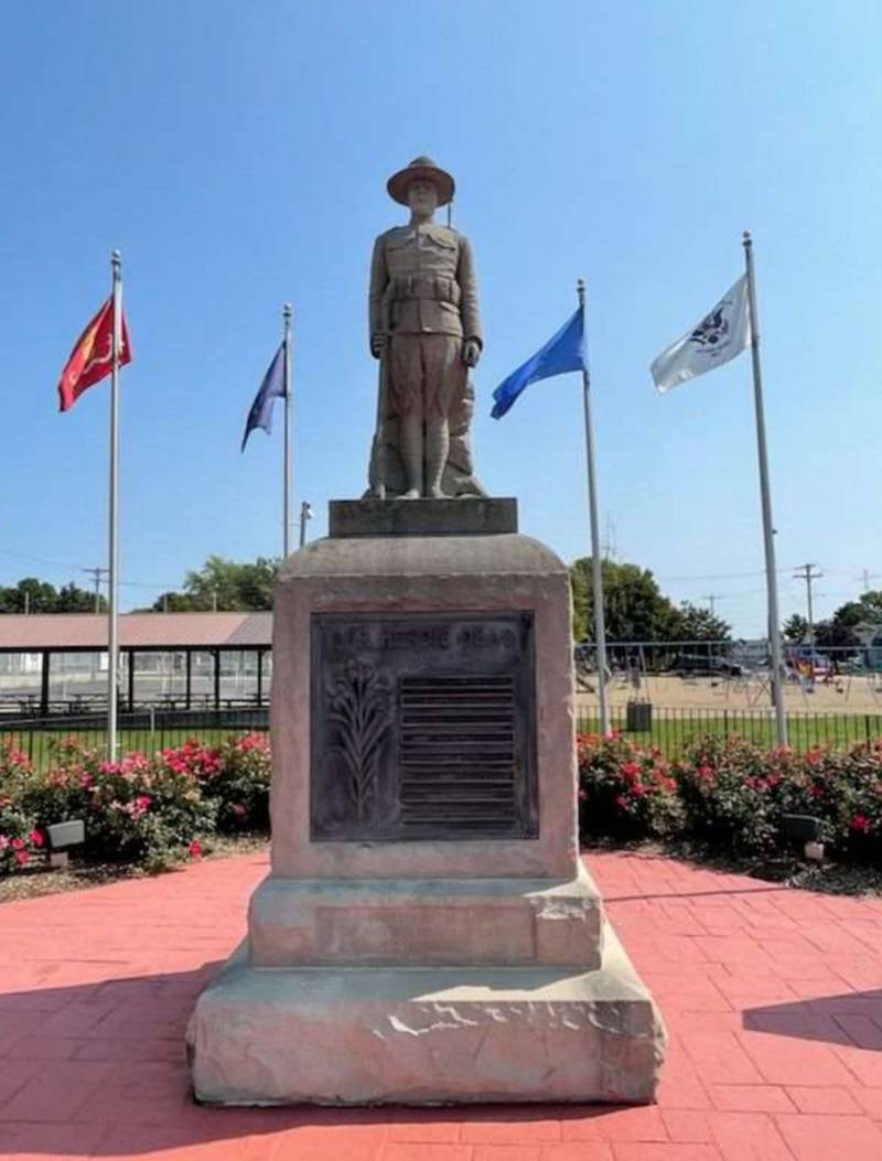 The Village of Ladd has announced it will be starting an effort to raise funds to repair the soldier statue in War Memorial Park.
The statue is deteriorating as SOS - Save our Soldier - has begun in an effort to have the statue professionally restored.