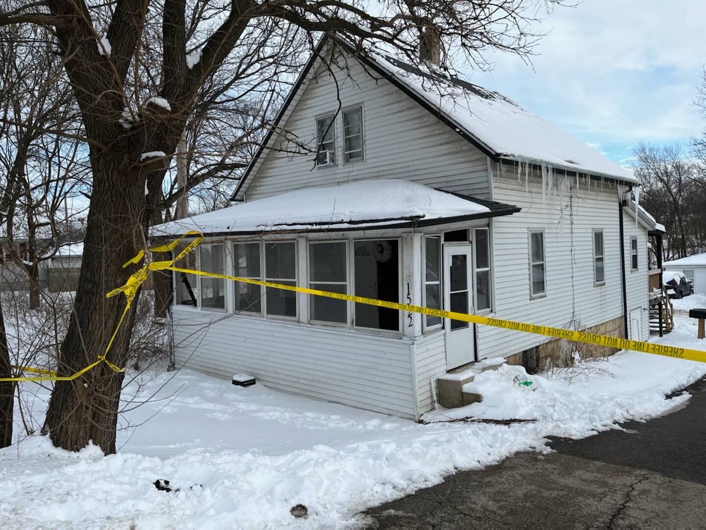 A residence in the 1500 block of Maple Road in Joliet Township that was taped off by police on Friday, Feb. 4, 2022. The sheriff's office is investigating the fatal shooting of a 26-year-old man.