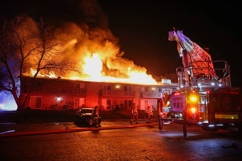 A fire Tuesday, Nov. 12, 2024, in the 700 block of St. John’s Road in Woodstock left one man dead, two in the hospital and more than 30 residents displaced, Woodstock Fire/Rescue District officials said.