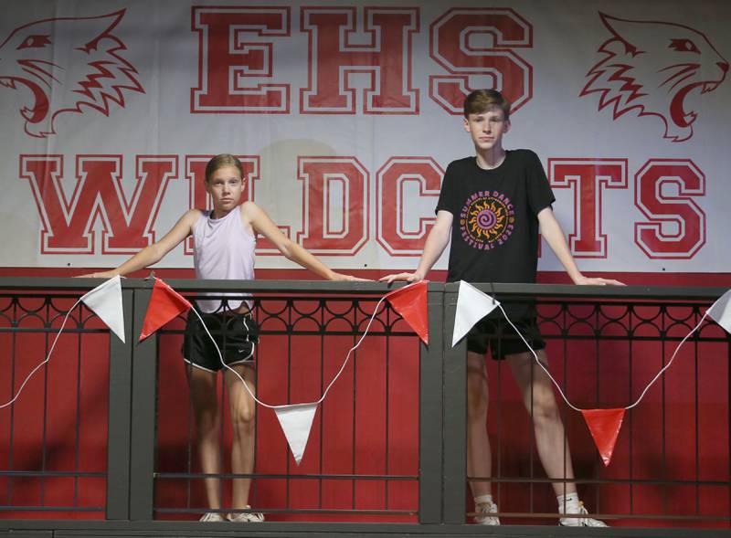Holly Malmassari and Gage Richey acts out a scene during a rehearsal of “Disney’s High School Musical, Jr.” on Thursday, Aug. 1, 2024 at Stage 212 in La Salle. “Disney’s High School Musical, Jr.” an abbreviated version of Disney Channel’s hit movie musical. will be presented 7 p.m. Thursday and Friday, Aug. 8 and 9, 1 and 7 p.m. Saturday, Aug. 10, and 1 p.m. Sunday, Aug. 11 at Stage 212, 700 First St., LaSalle. Tickets are on sale now for $10 each, and may be purchased by visiting the box office 4 to 6 p.m. Monday and 9 a.m. to noon Saturday or by calling 815-224-3025 during the same hours. Tickets may also be purchased online at www.stage212.org.