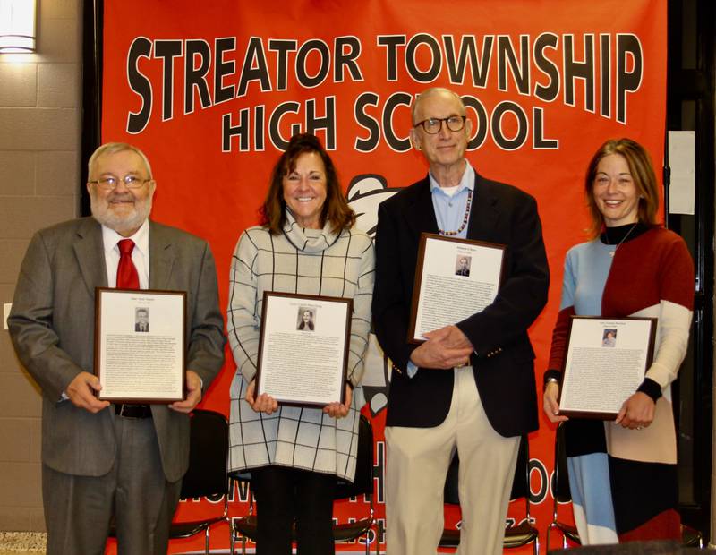 Streator High School's Worthy Hall of Fame inductees were Jack Dzuris, class of 1963; Lynn Cahill Masching, Class of 1973; Richard O’Hara, Class of 1966; and Amy Linton Barklam, Class of 1990