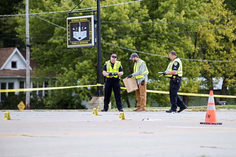 Investigators work at the scene of a fatal incident at the 1200 block of Palmyra Saturday, Sept. 24, 2022 in Dixon.