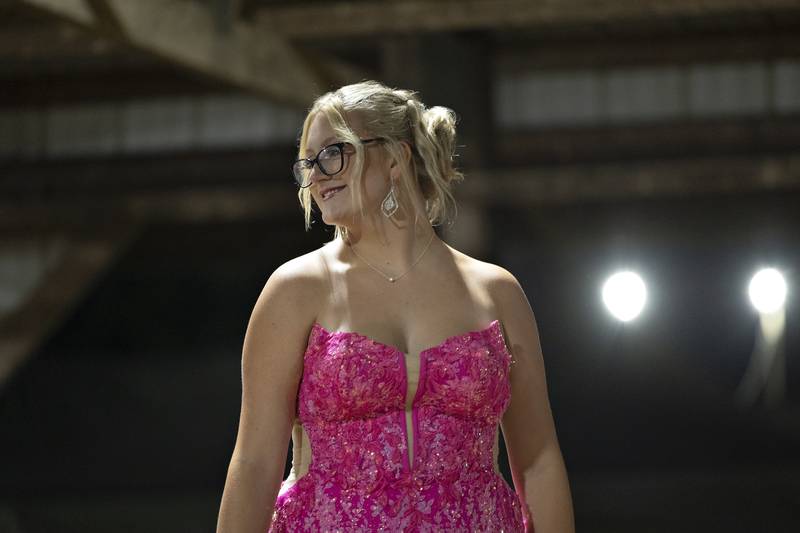 Kylah Gretschmann, 16, competes in the Ogle County Queen pageant Thursday, July 30, 2025, at the Ogle County Fairgrounds.