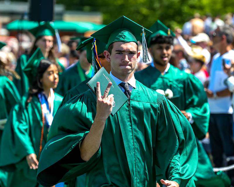 Graduates celebrate at the end of the York High School Graduation Ceremony. May 21, 2023.