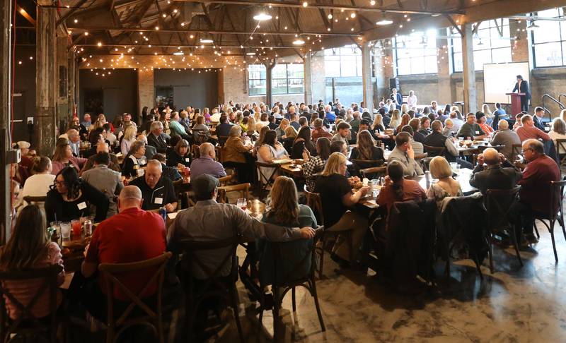 A large crowd attends the Illinois Valley Chamber of Commerce Champions of Change Awards Night on Wednesday, May 6, 2026 at the Westclox Event Center in Peru.