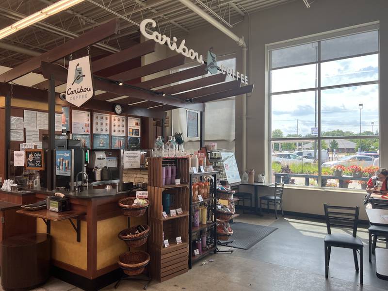 The Caribou Coffee shop inside the Hy-Vee grocery store located at 2700 DeKalb Ave., Sycamore, pictured on July 10, 2025, will close on July 13, 2025, after 14 years of business.