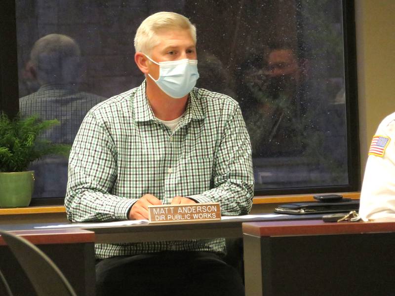 Sycamore Public Works Director Matt Anderson talks during a Monday, May 3, 2021 City Council meeting at Sycamore Center downtown.