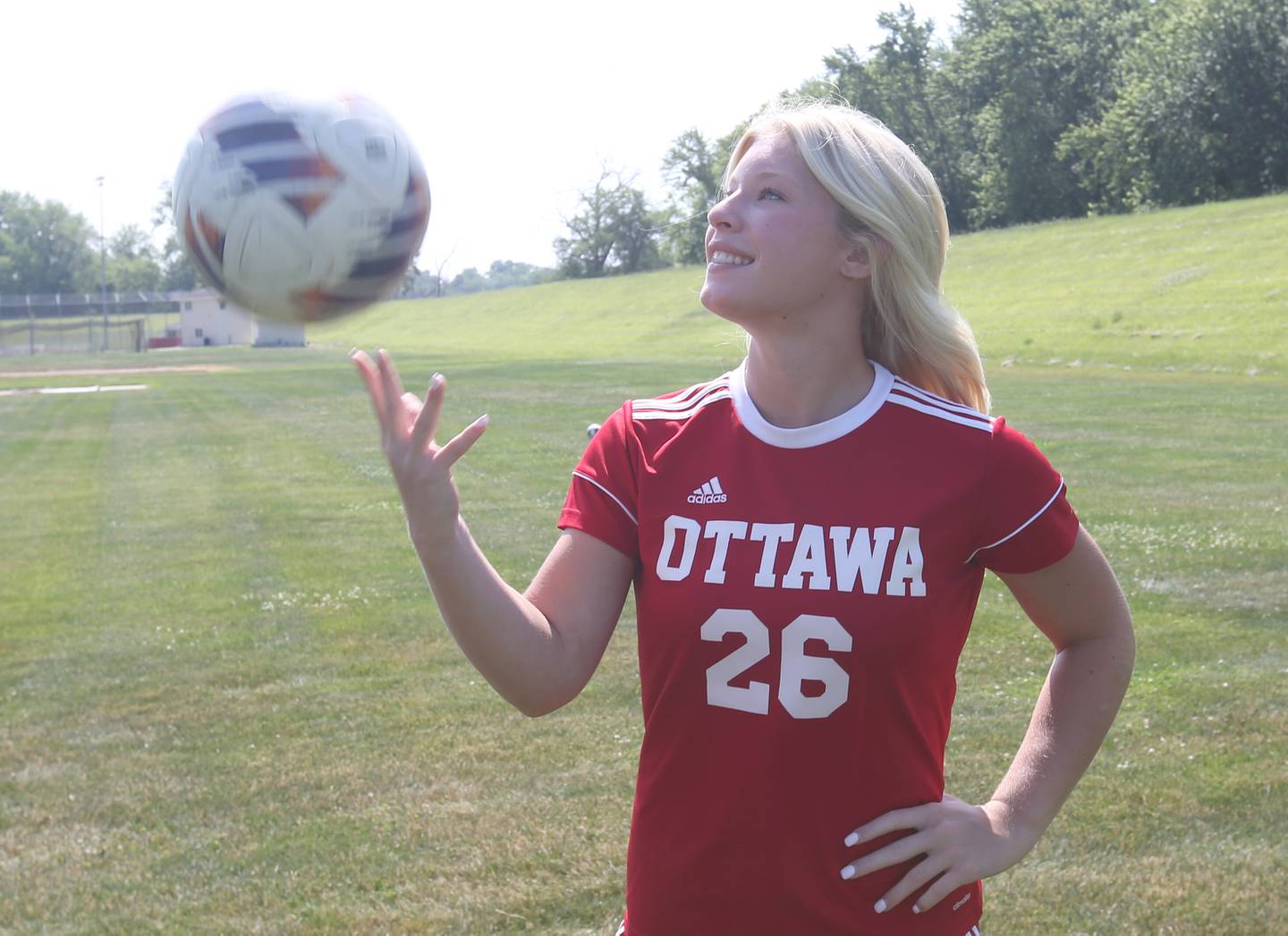 Ottawa's Taylor Brandt poses for a photo on Tuesday, June 17, 2025 at King Field at Ottawa High School. Brandt is the 2025 Times Girls Soccer Player of the Year.