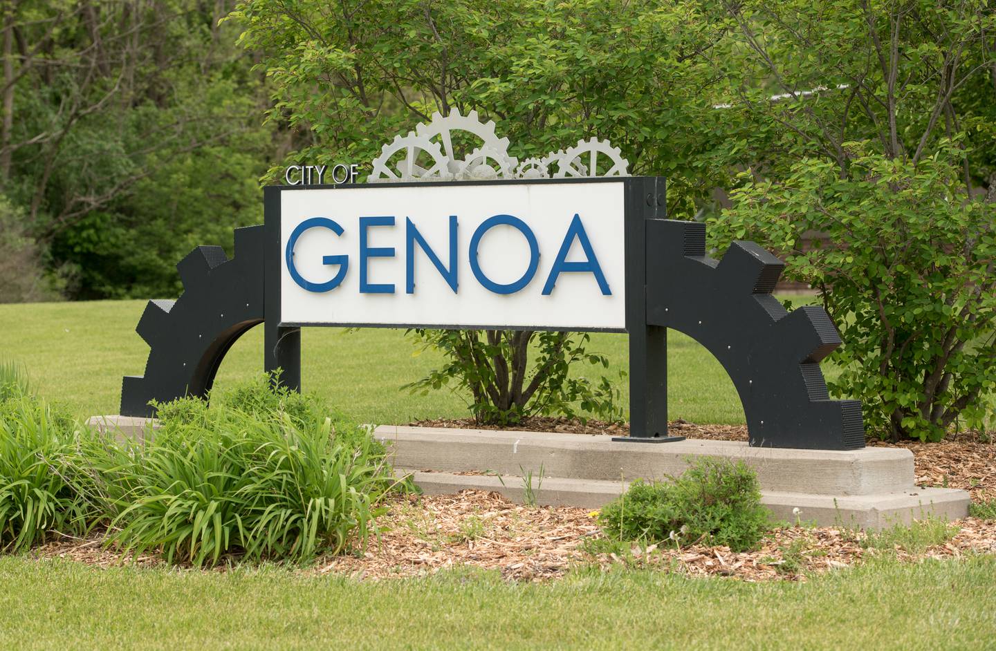 Genoa welcome sign in Genoa, IL