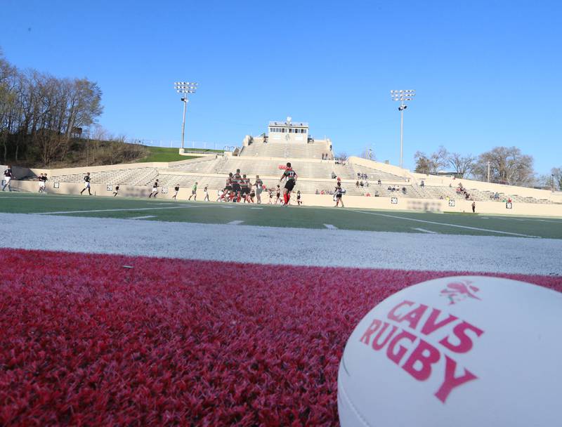 La Salle-Peru plays La Salette Academy during a rugby game on Wednesday, April 12, 2023 at Howard Fellows Stadium at L-P High School.