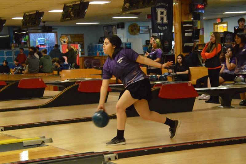 Rochelle's Lizeth Rodriguez lets go of a shot during a recent bowling meet.