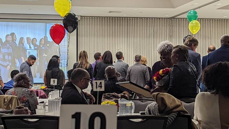The African American Business Association hosted the 2023 MLK Bruch & Celebration on Saturday, Jan. 14, 2023, at the International Brotherhood of Electrical Workers (IBEW) 176 union hall in Joliet. The African American Business Association hosted the 2023 MLK Bruch & Celebration on Saturday, Jan. 14, 2023, at the International Brotherhood of Electrical Workers (IBEW) 176 union hall in Joliet. The event featured a panel discussion about collective impact and distributing awards to five people who exemplified it.