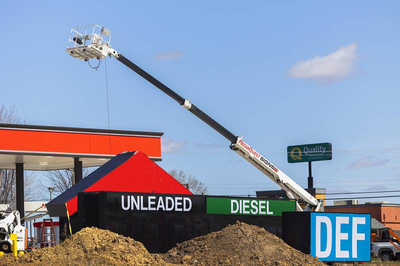 Signage for Casey’s at the Gateway project in Dixon is set to be constructed Tuesday, April 9, 2024.