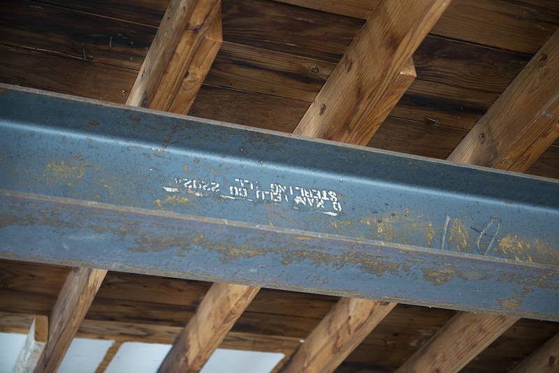 One of the girders on the second floor is still marked as being made in Sterling.