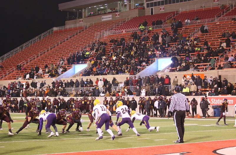 Montini Catholic and Monticello play football during the Class 3A State football championship on Friday, Nov. 29, 2024 at Hancock Stadium in Normal.