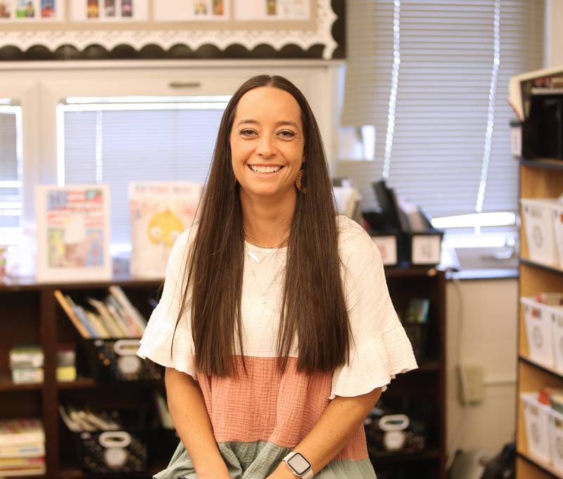 Christin Baxter, poses for a photo in her third-grade classroom on Friday, April 14, 2023, at McKinley Elementary School in Ottawa.