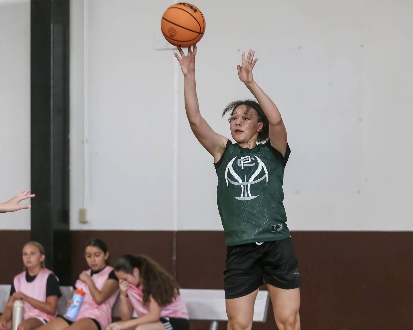 Plainfield Central's Dee Dee Cooley shoots a jumper in their Morris Shootout girls basketball game.  June 18, 2025 in Morris.