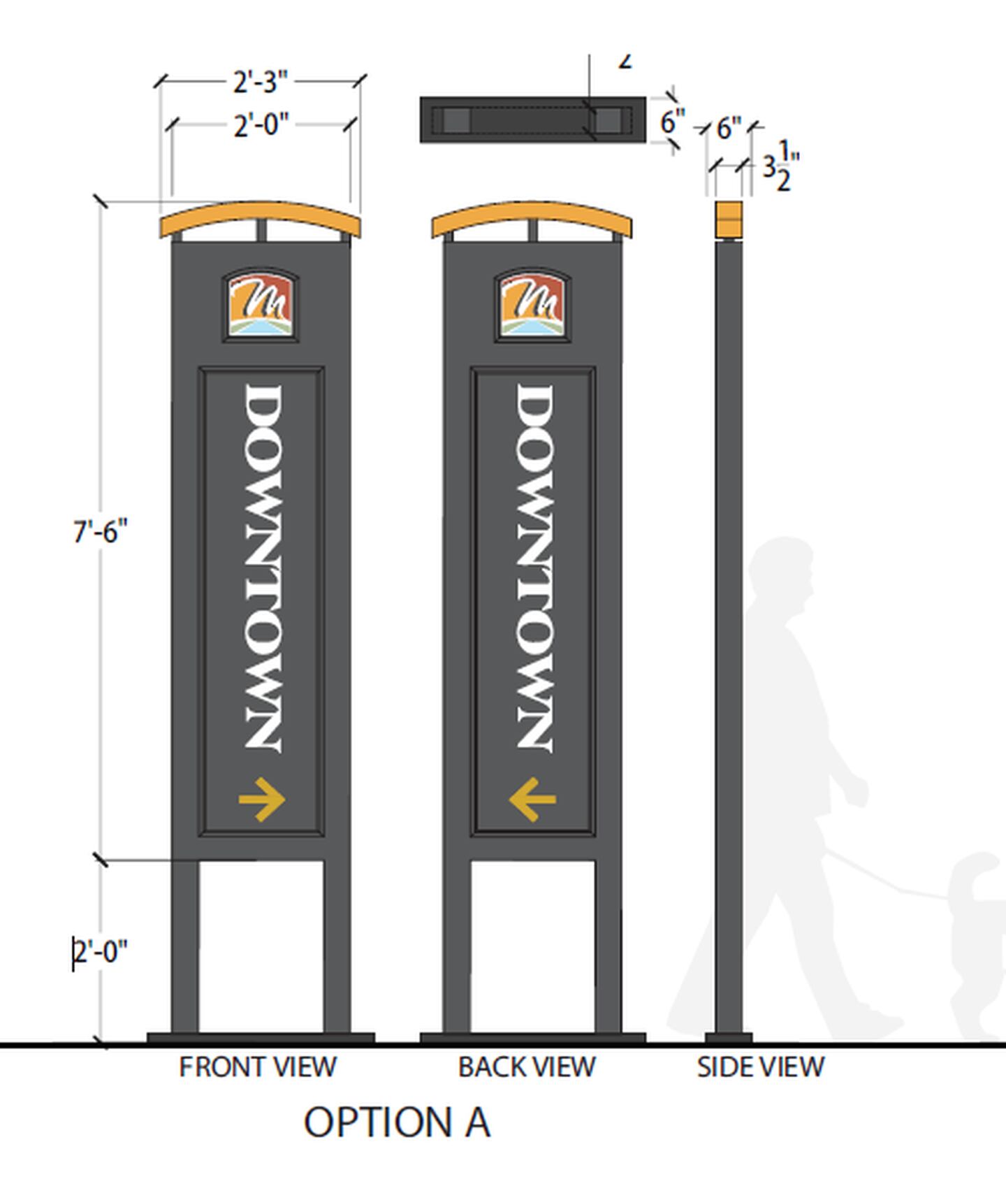 A render of the wayfinding signage that will go along Route 47.