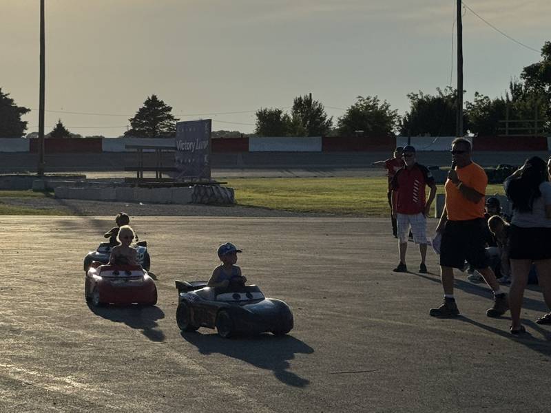 Racers round the corner on their final lap on Thursday, July 3, 2025.