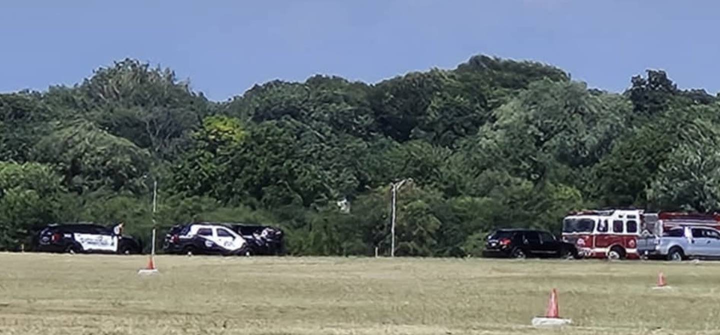 Joliet police and fire department crews at the scene of a single-engine plane crash at the Joliet Regional Airport,  4000 W. Jefferson St., Joliet on Saturday, July 5, 2025.  No serious injuries were reported.