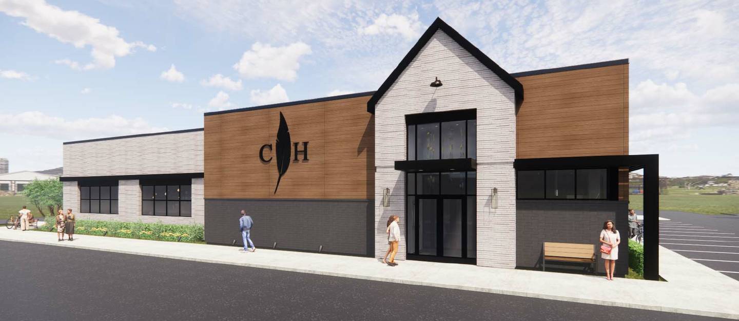 An architect's rendering shows how the Cooper's Hawk Restaurant, set for The Enclave in Algonquin at Randall Road and Commons Drive, will look. The village board approved a development agreement with the site developer on Tuesday, Dec. 20, 2022.