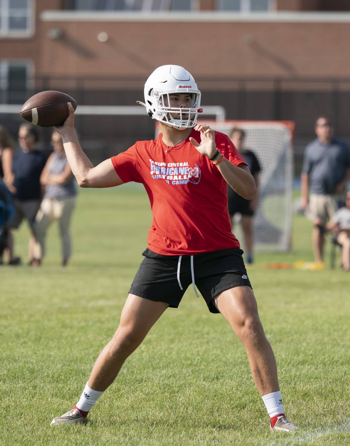 Marian Central quarterback Cale McThenia during a 7 on 7 football practice held on Thursday, July 21, 2022 at Crystal Lake Central High School. Ryan Rayburn for Shaw Local
