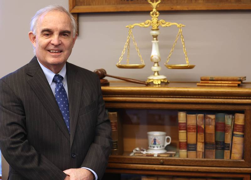 Assistant State’s Attorney Greg Sams Thursday, April 2, 2026, in the law library at the Kane County Judicial Center in St. Charles.
