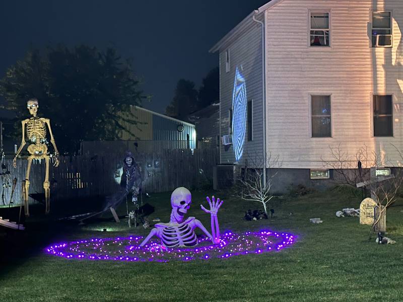 A view of Halloween decorations near the corner of Randolph Street and Crown Street on Thursday, Oct. 17, 2024 in Princeton.