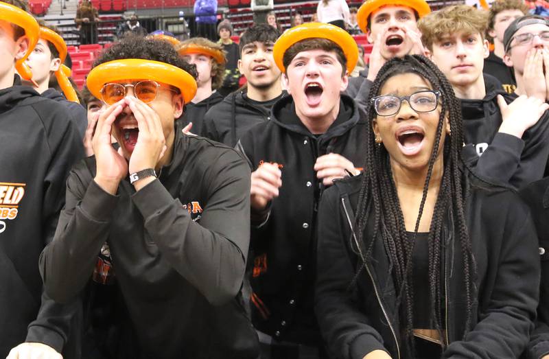 DeKalb fans cheer on their team during the First National Challenge Friday, Jan. 27, 2023, at The Convocation Center on the campus of Northern Illinois University in DeKalb.