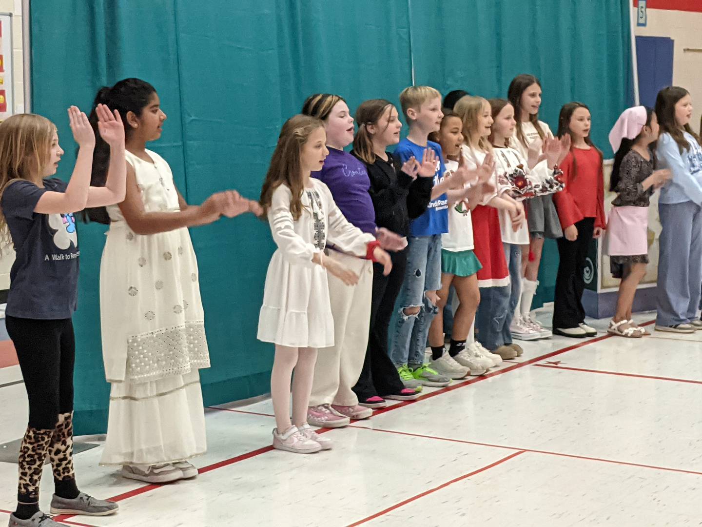 The third-grade group GPE Pretenders presented the play “We Come From Everywhere” during Grande Park Elementary School's Diversity Fair on Thursday, March 5, 2026.