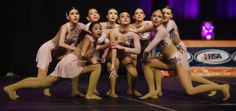 Joe Lewnard/jlewnard@dailyherald.com
Montini performs during the Class 1A Competitive Dance finals at Grossinger Motors Arena in Bloomington Saturda