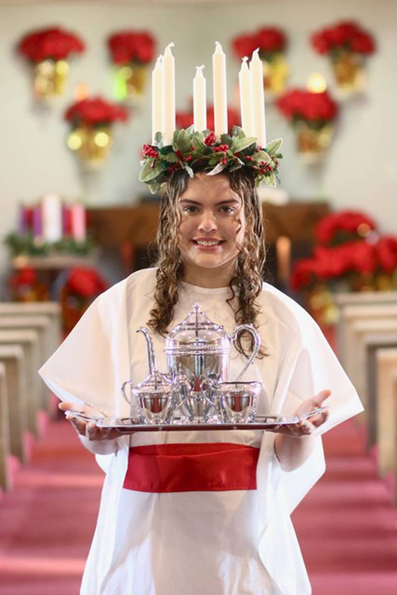 Sophia Esther Cain will portray Santa Lucia, the Queen of Light, on Dec. 15 during the annual Santa Lucia celebration at the Church of the Good Shepherd Evangelical Covenant in Crest Hill.