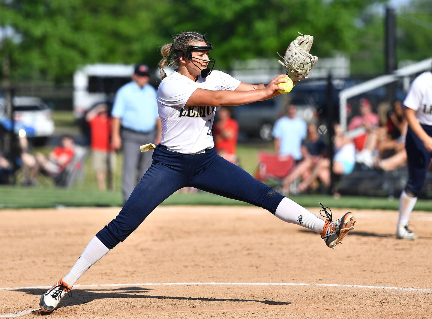 Lemont's Sage Mardjetko in pitching form during the Lemont Class 3A Sectional Final game against Ottawa on Friday, June 2, 2023, at Lemont.