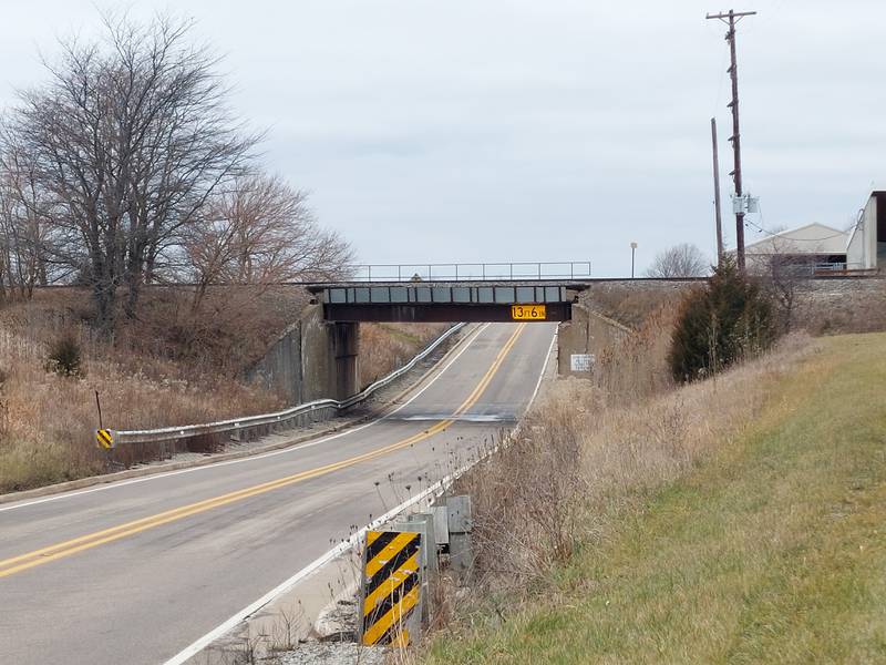 An overpass on Route 17 south of Streator has a clearance of 13 feet, 6 inches.