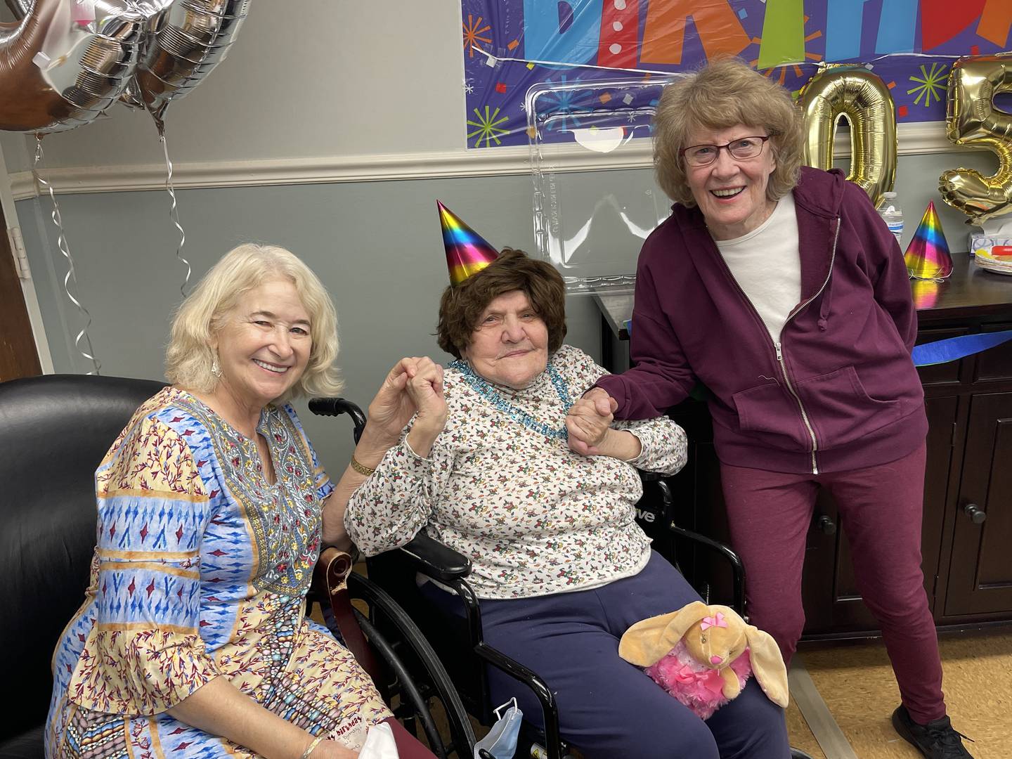 Sylvia Klosowski (middle) poses with her neice, Nancy Hayes (left) and her former caretaker, Pat Leinen (right). Klosowski celebrated her 105th birthday Friday, March 18 at her home, Alden Terrace in McHenry.