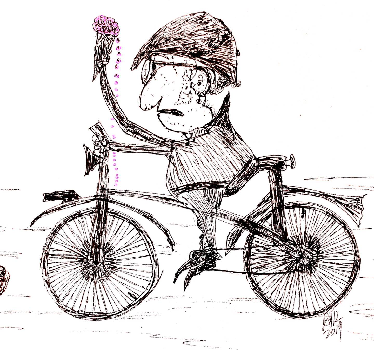Sense of Urgency: drawing, art by Russ Riendeau