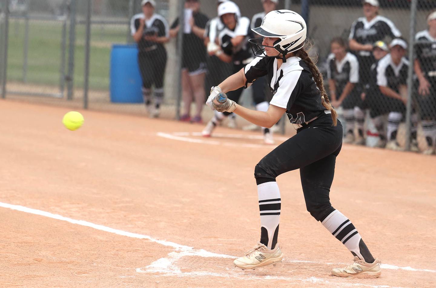 Kaneland's MacKenzie Hardy tries to get a bunt down during their Class 3A sectional matchup against Sycamore Wednesday, May 31, 2023, at Belvidere North High School. The game was postponed due to weather after a half inning.