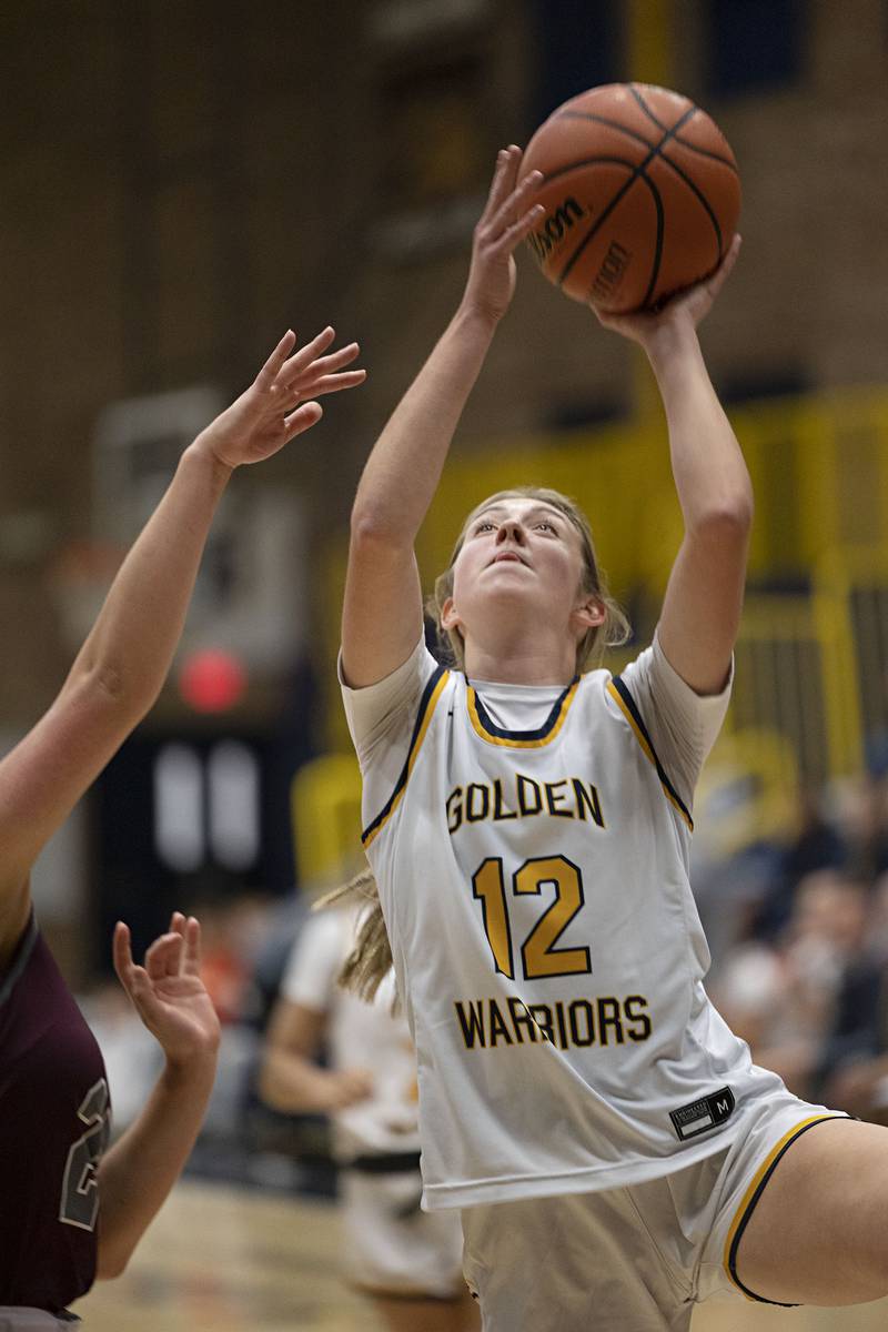 Sterling’s Olivia Melcher puts up a shot Monday, Nov. 14, 2022 against IVC.