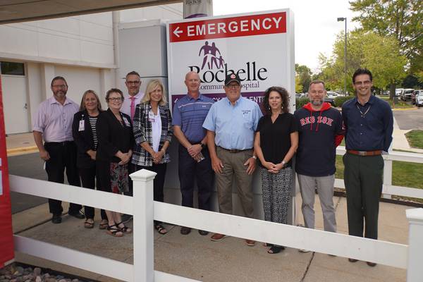 Check presented to winner of Rochelle’s Fly-in Drive-in blood draw