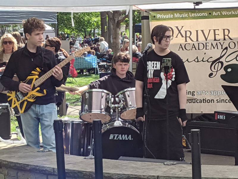 Students from the Fox River Academy of Music & Art in Oswego perform at the Wine on the Fox festival in Oswego on May 2, 2026.