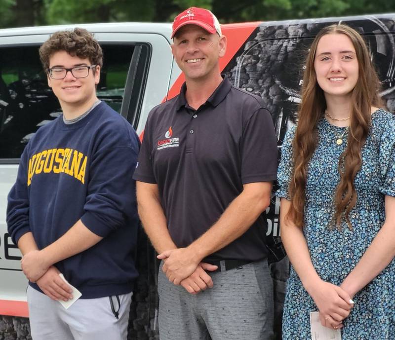 (Left to right); Ashton Eisenberg, Dinges Fire Company CEO Nicholas C. Dinges, and Lauren Tarr