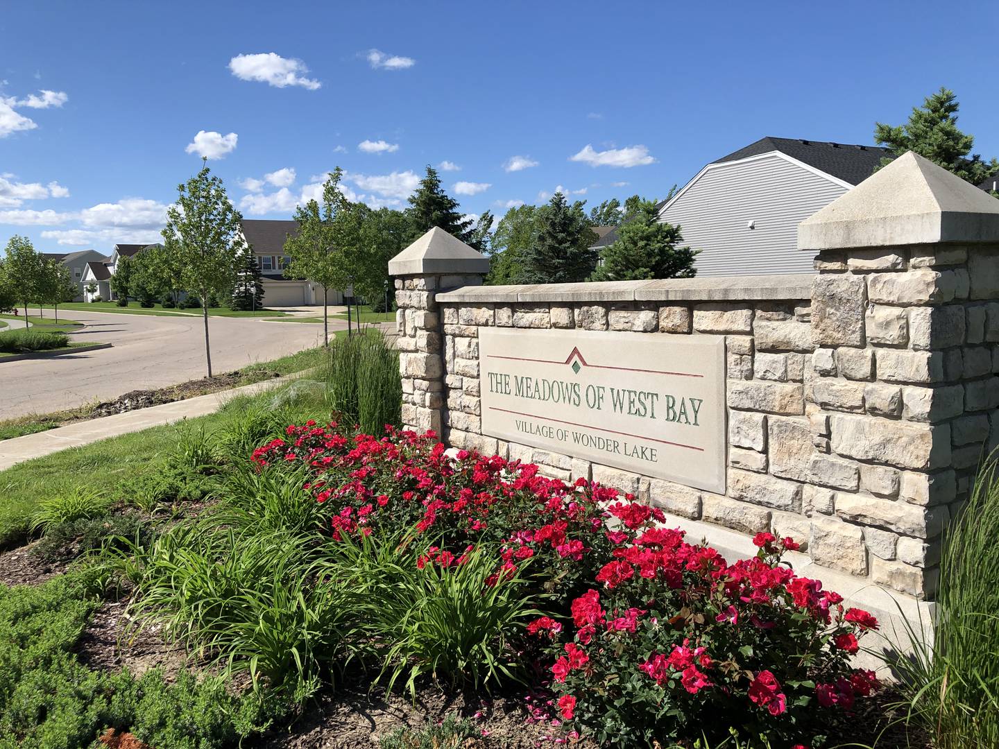 The Meadows of West Bay, a Wonder Lake subdivision, is being completed by a builder after the original company, Neumann Homes, went bankrupt in 2007. It is one of two developments that has made Wonder Lake the fastest-growing town in Illinois.