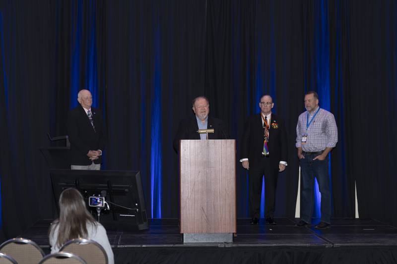 Greg Sandrock accepts the Cartwright Award in Peoria last week.