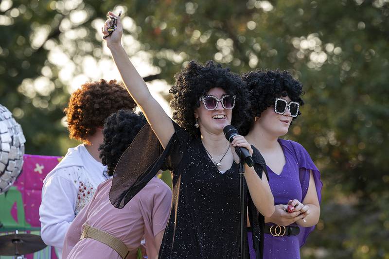 The RFHS freshman class gets down to disco Thursday, October 10, 2024, as they make their way through the homecoming parade.