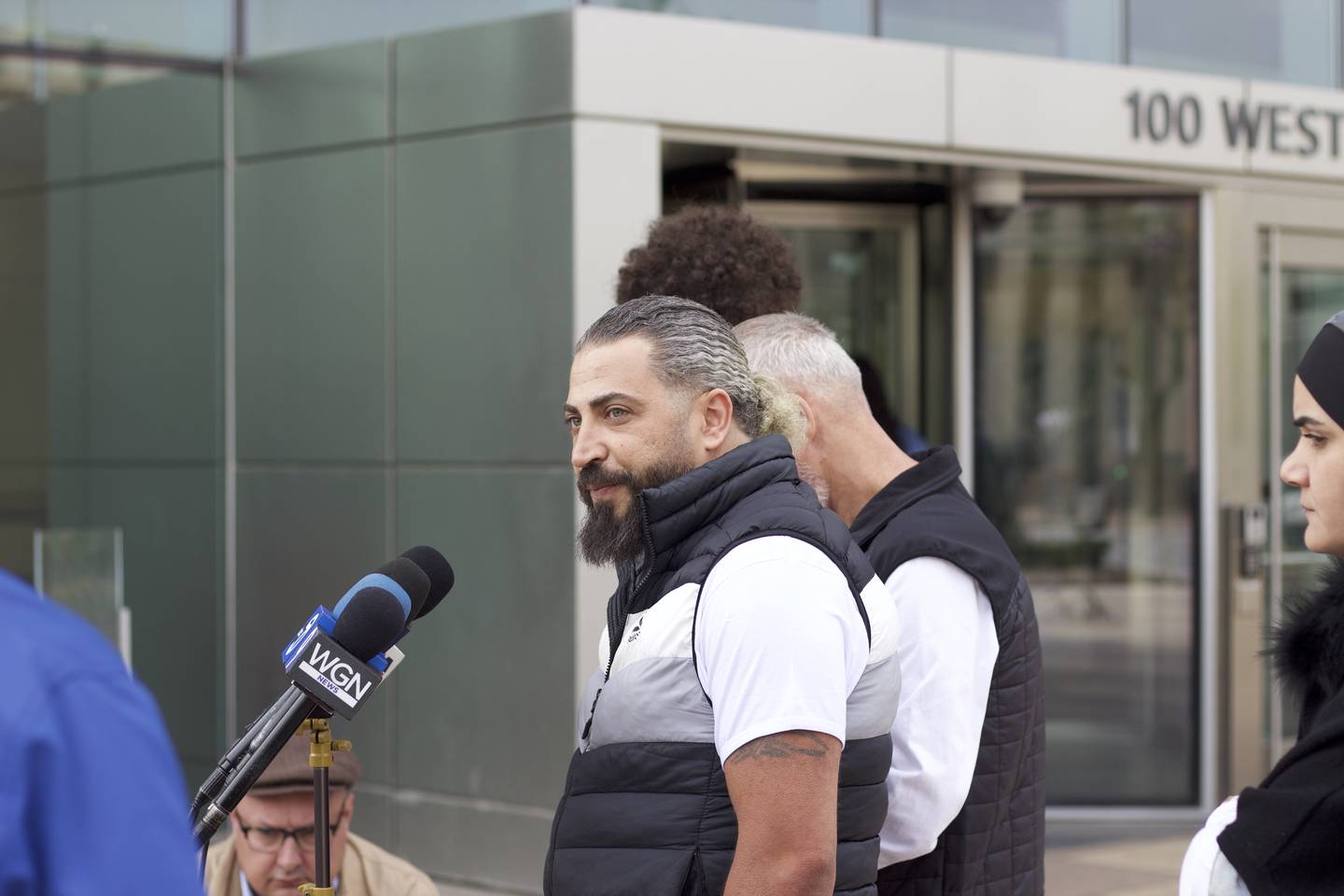 Odai Alfayoumi, the father of Wadee Alfayoumi, 6, speaks to reporters following the sentencing on Friday, May 2, 2025, of Joseph Czuba, 73, of Plainfield Township, who was convicted of the 2023 hate crime murder of Wadee and the attempted murder of the child’s mother, Hanan Shaheen. Will County Judge Amy Bertani-Tomczak sentenced Czuba to 53 years in prison.
