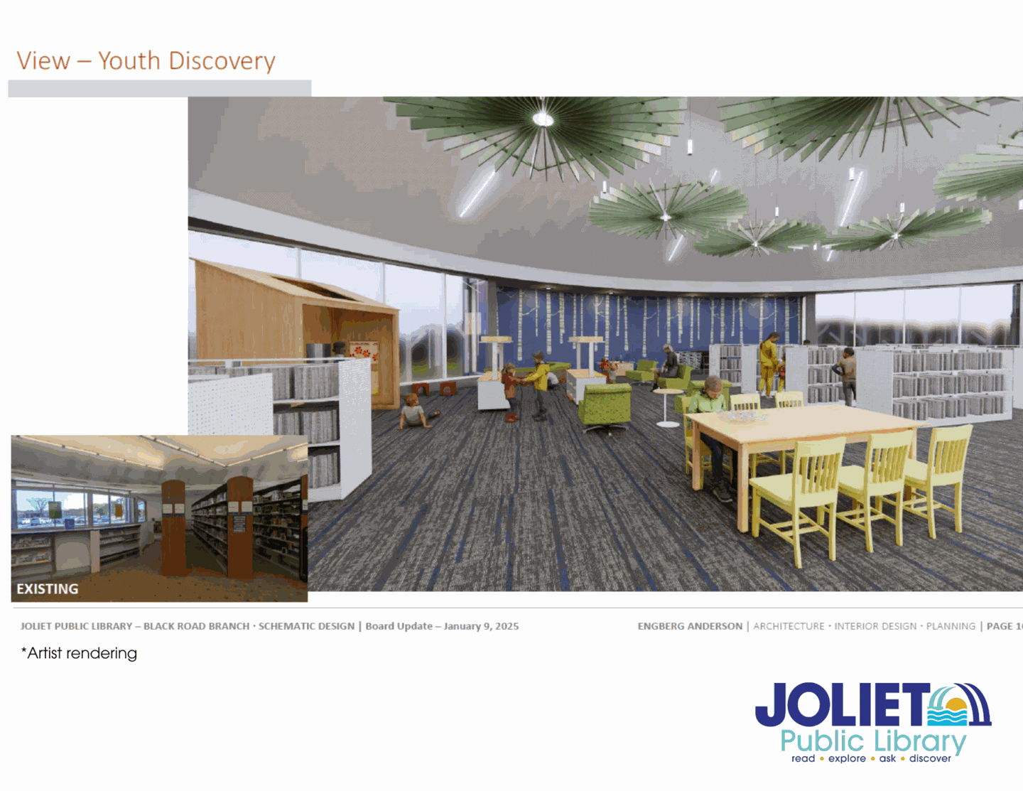 Renovations at the Joliet Public Library's Black Road branch began June 30. The $4.8 million project will include fresh paint and carpet, separate youth and adult zones, newly designed children’s play area, more study and collaboration rooms, improved circulation desk and upgraded vending options.