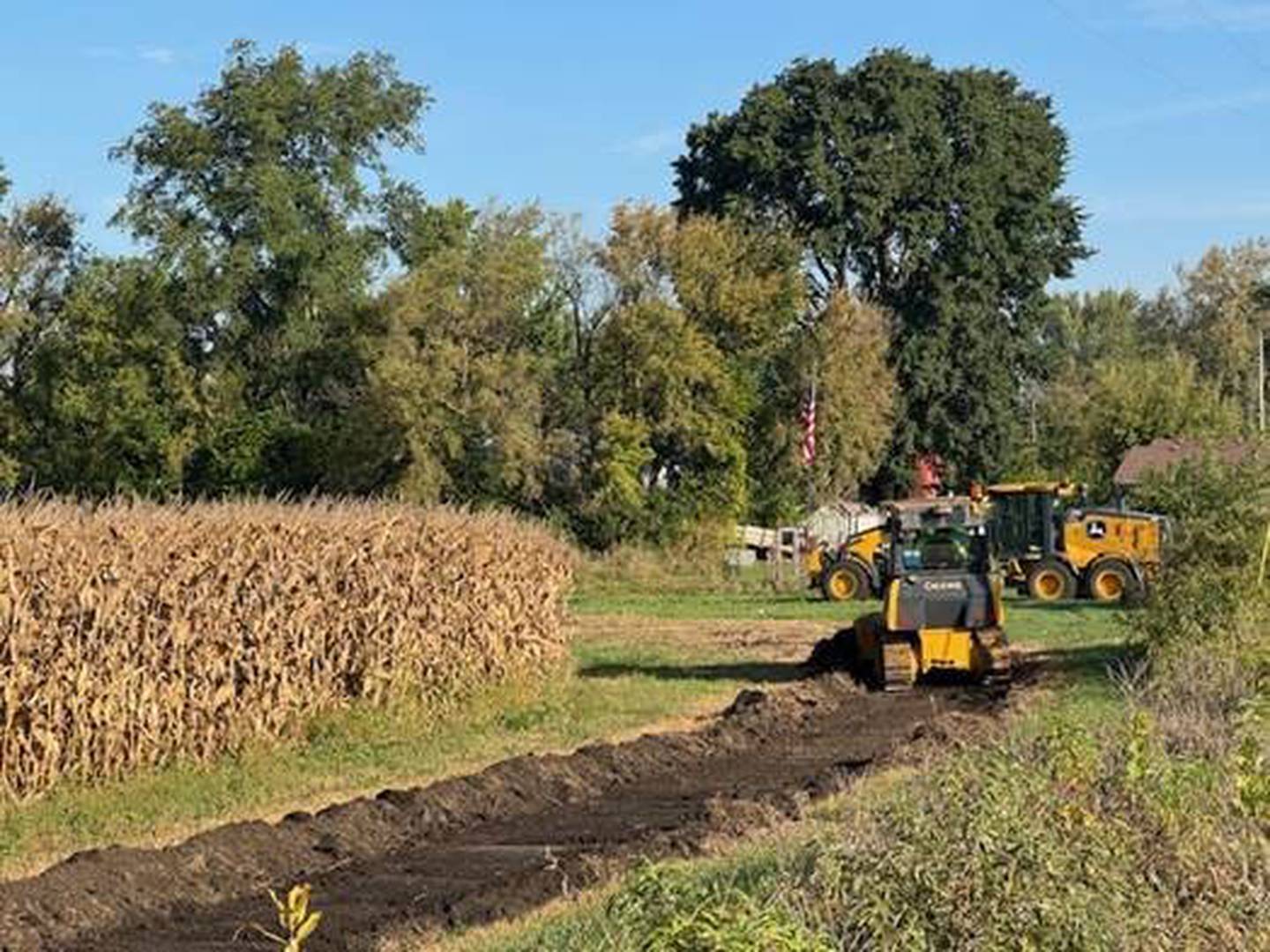 The DeKalb County Forest Preserve preparing the G2K Trail project site with a 2025 Build the Future Grant
