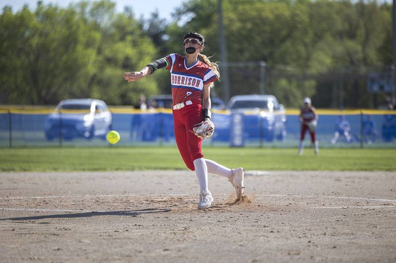 Morrison’s Bella Duncan fires a pitch against Newman Friday, May 3, 2024.