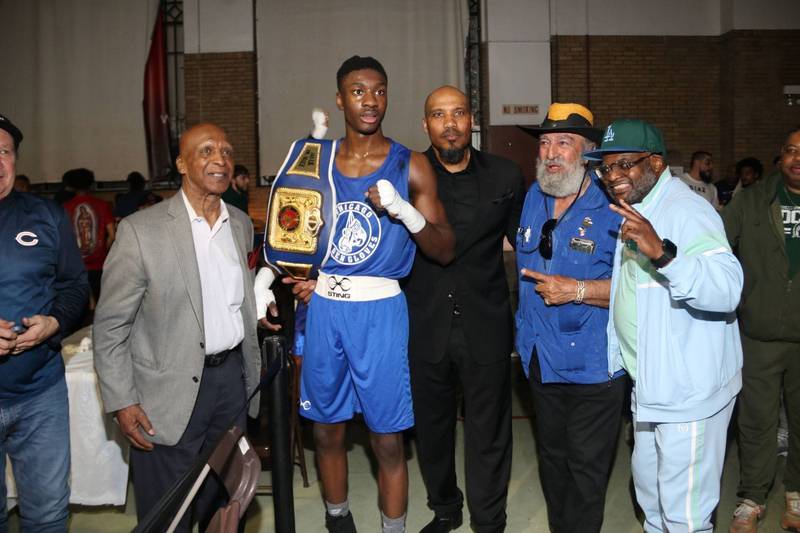 Joseph Awinongya Jr. of Joliet, also known as “Jo Jo the Boxer,” won the junior open in his weight class (165 pounds) in the Chicago Golden Gloves competition.