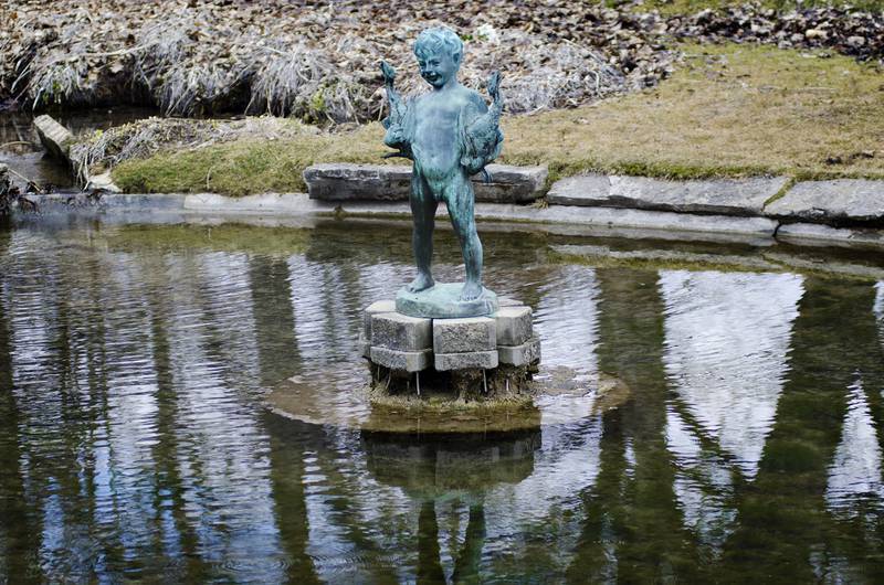 The statue of a boy holding geese, installed around 80 years ago in the duck pond at Oak Knoll Memorial Park in Sterling, was stolen and cut up for scrap. A Sterling man is charged with felony theft in the incident. 2/28/22